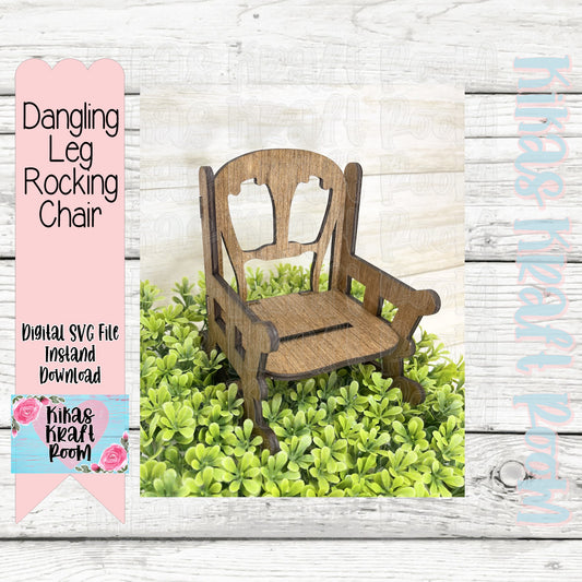Rocking Chair for Dangling Leg Gnomes ~ DIGITAL LASER SVG File ~ Glowforge