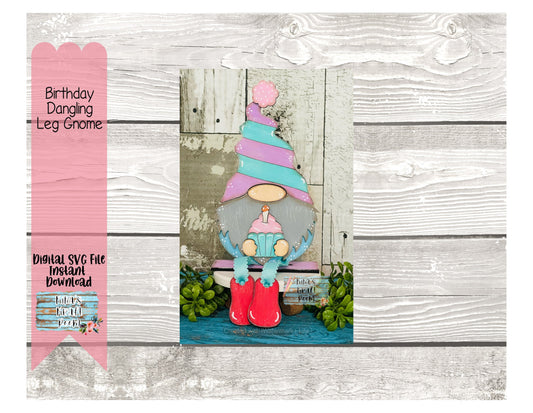 Birthday Dangling Leg Gnome