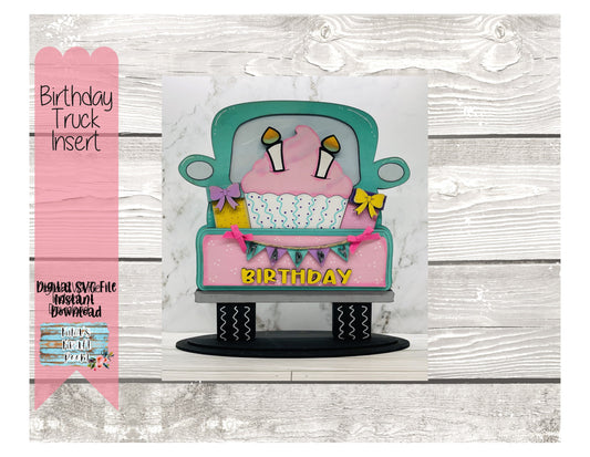 Birthday Cupcake Large Truck Insert DIGITAL SVG File