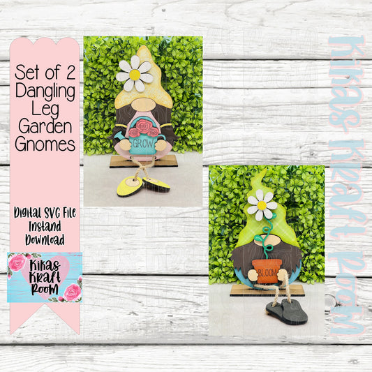 Set of 2 Garden Gnomes DIGITAL LASER SVG File