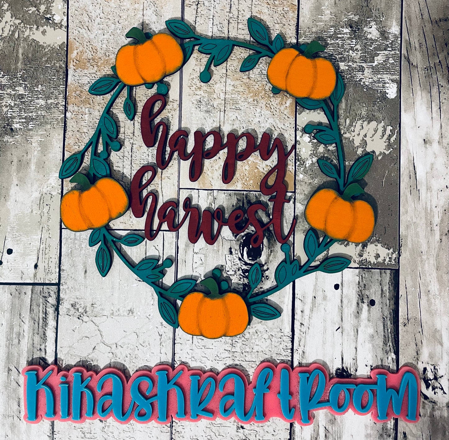 Trick-Or-Treat/Happy Harvest Wreath Sign with frame DIGITAL SVG File