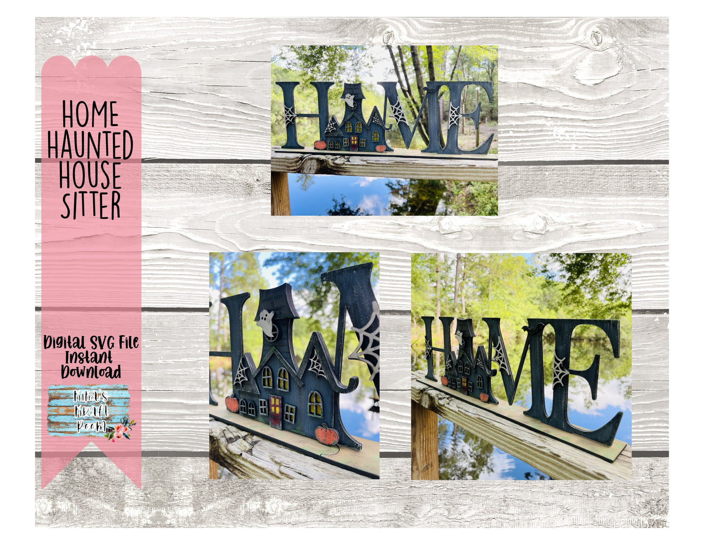 HOME Haunted House Shelf Sitter DIGITAL SVG File