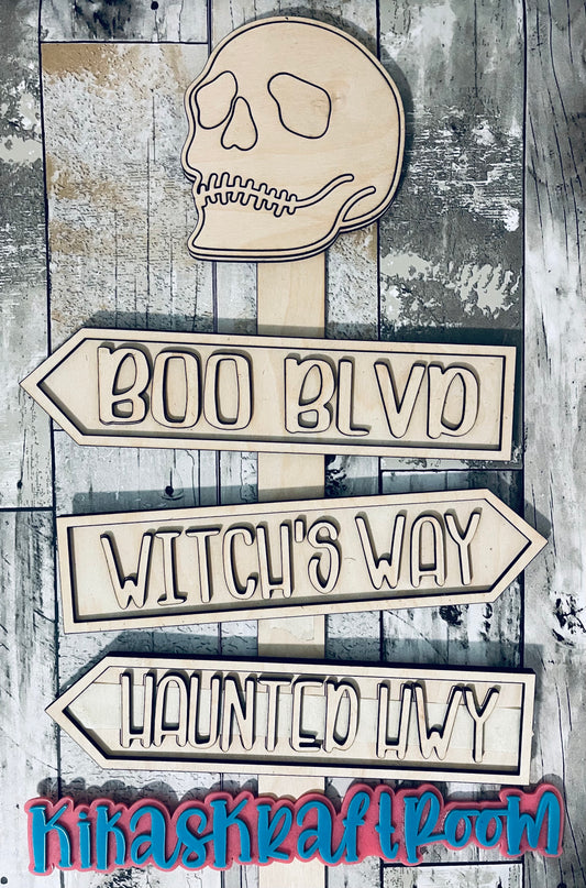Which Way Haunted Sign Post DIGITAL SVG File