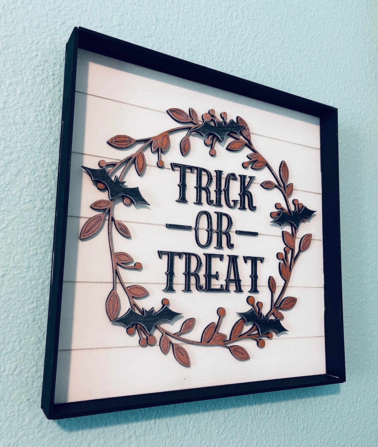 Trick-Or-Treat/Happy Harvest Wreath Sign with frame DIGITAL SVG File