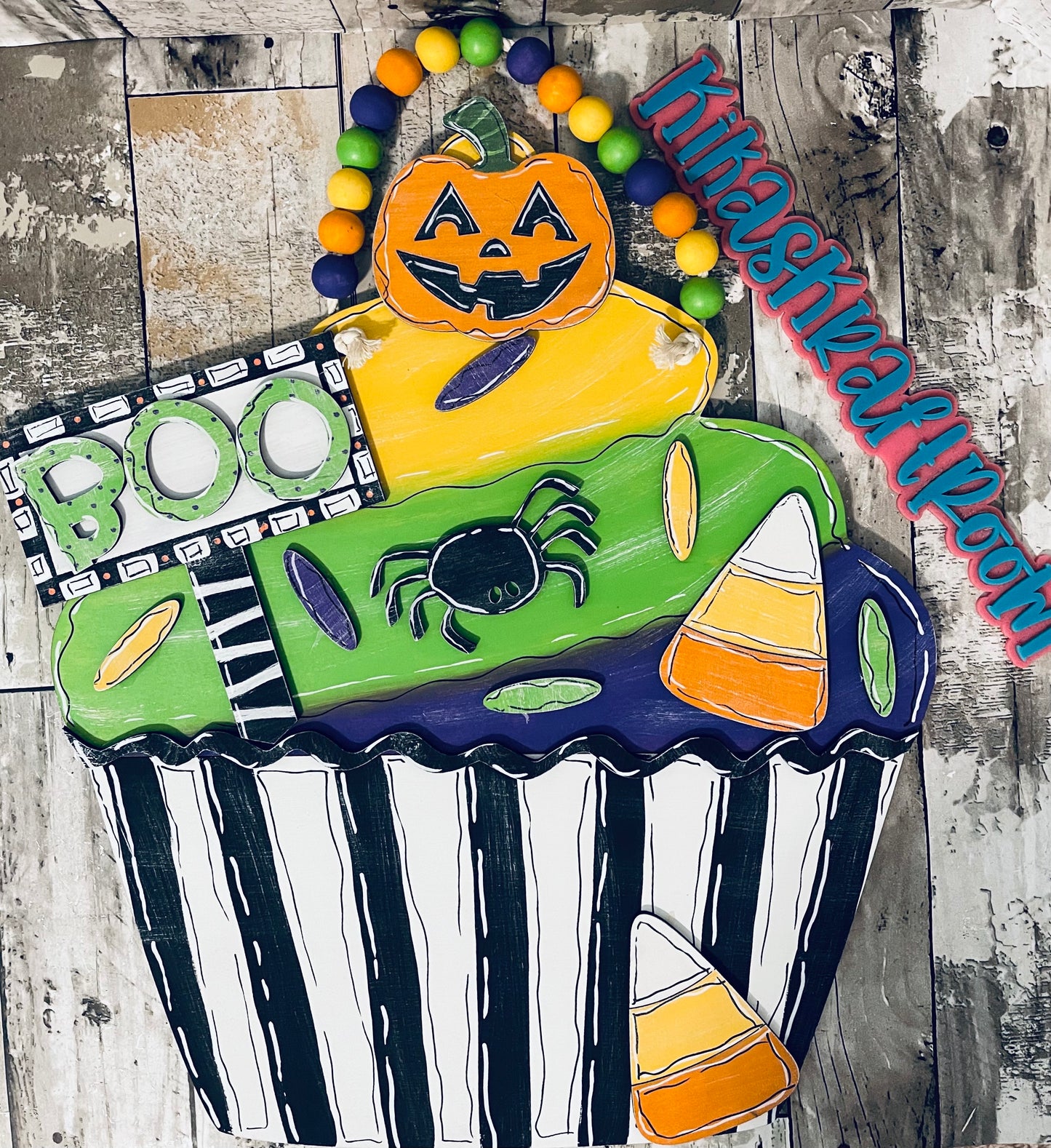 18in Halloween Themed Cupcake Door Hanger DIGITAL SVG File