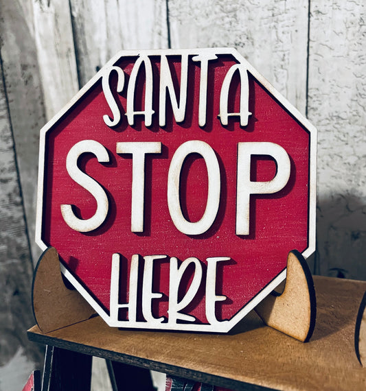 Santa Stop Here Tiered Tray Set DIGTIAL SVG File