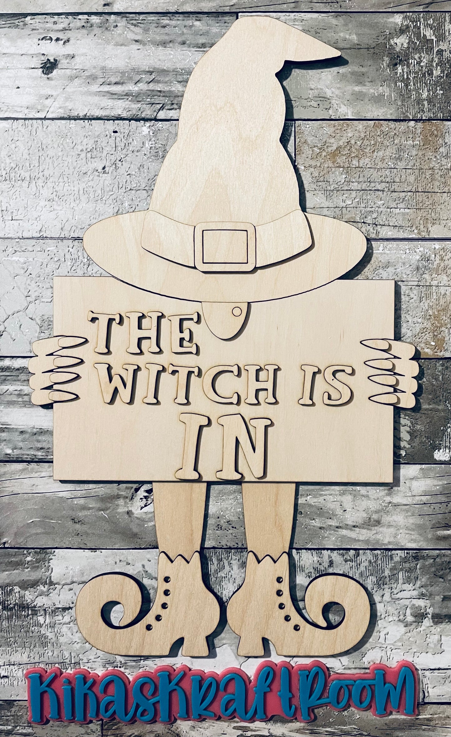 19" The Witch is IN/OUT Door Hanger DIGITAL SVG File