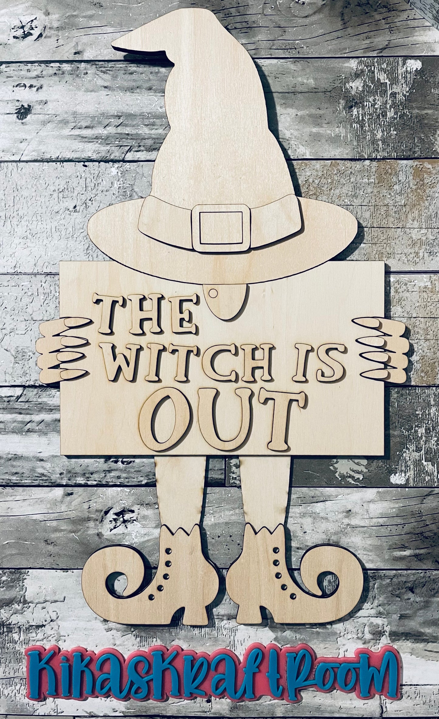 19" The Witch is IN/OUT Door Hanger DIGITAL SVG File