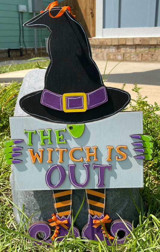 19" The Witch is IN/OUT Door Hanger DIGITAL SVG File