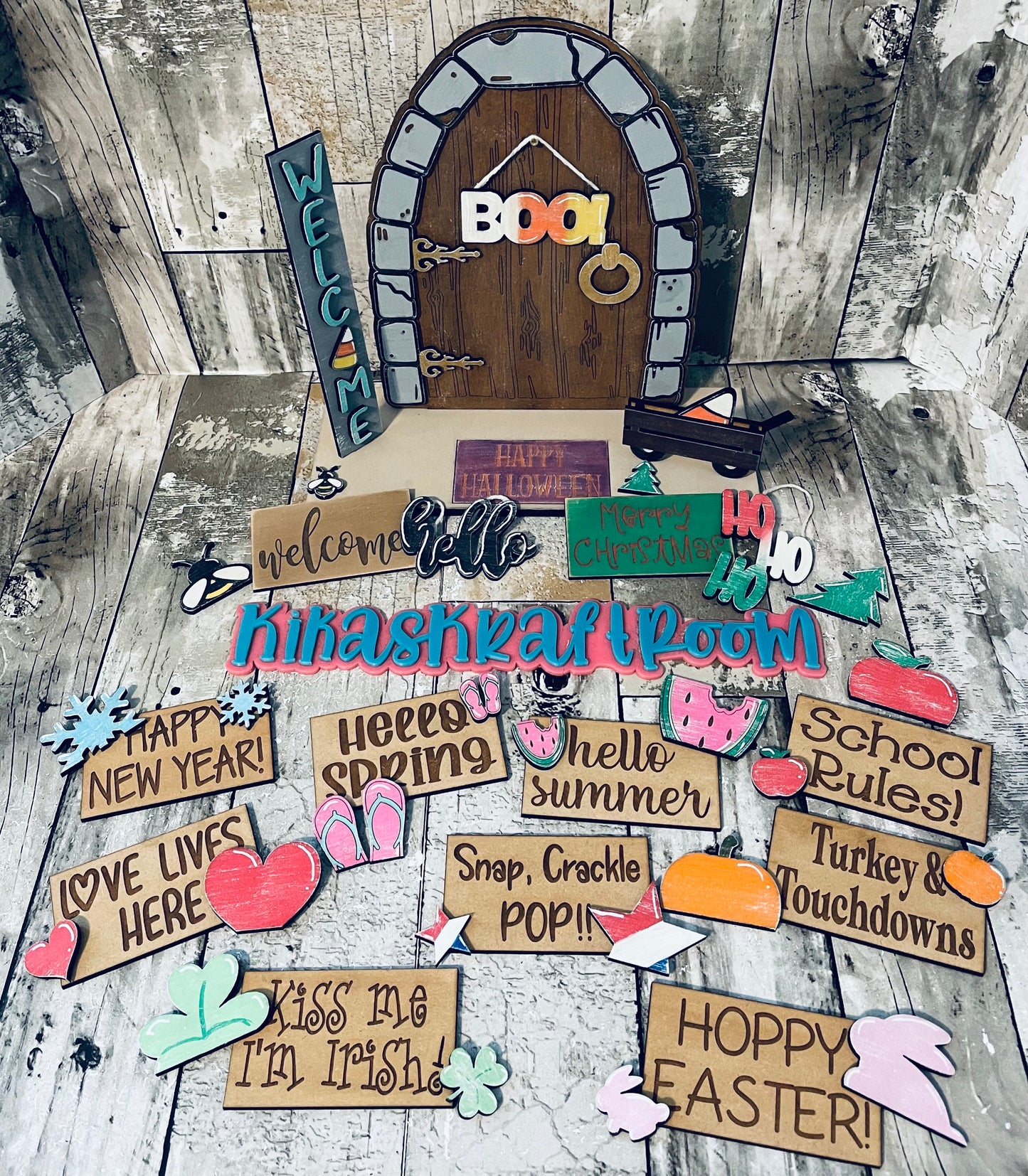 Interchangeable Fairy Door with 12 months DIGITAL SVG File