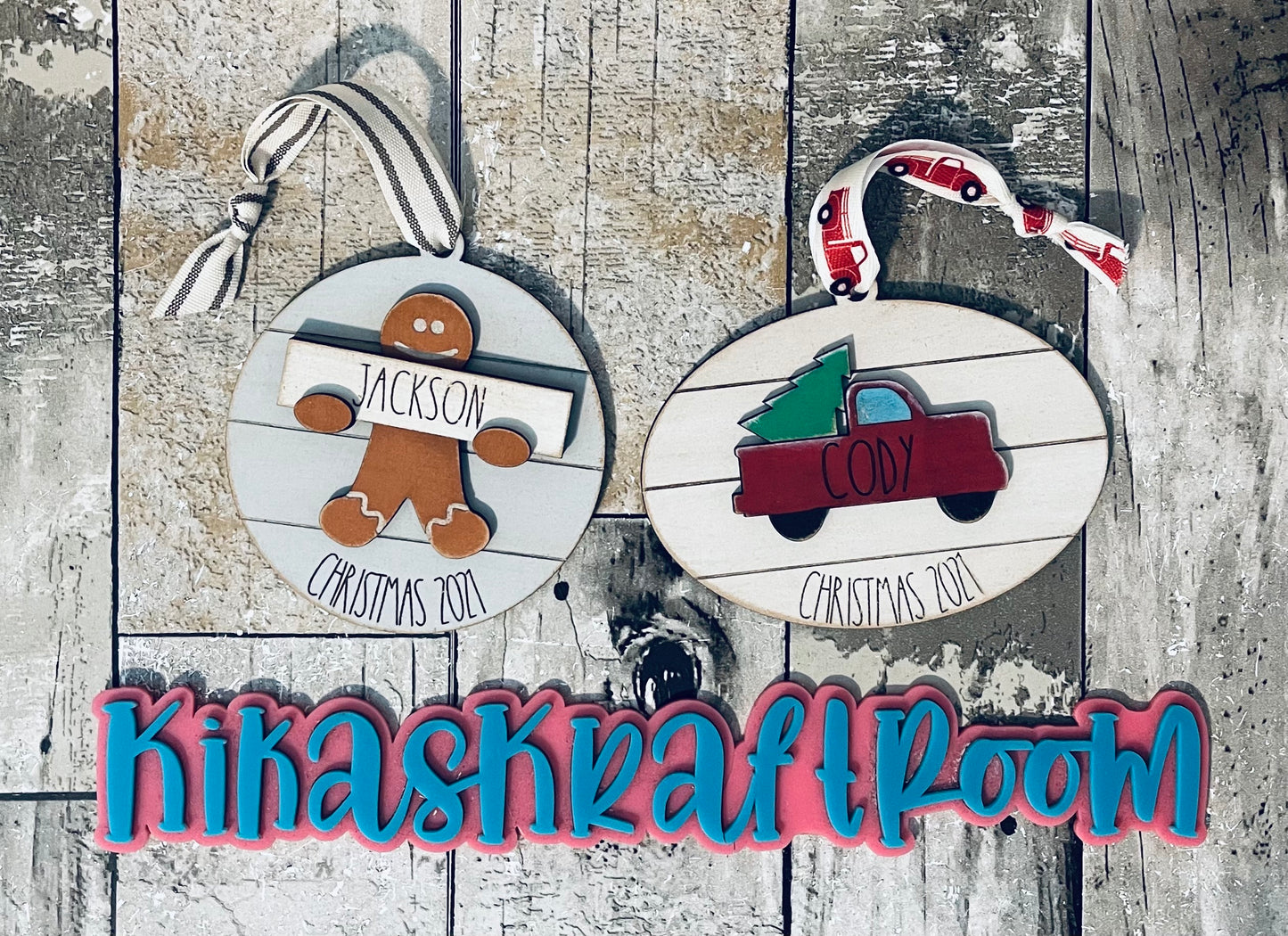 Personalized Gingerbread or Truck 2021 Ornaments DIGITAL SVG File