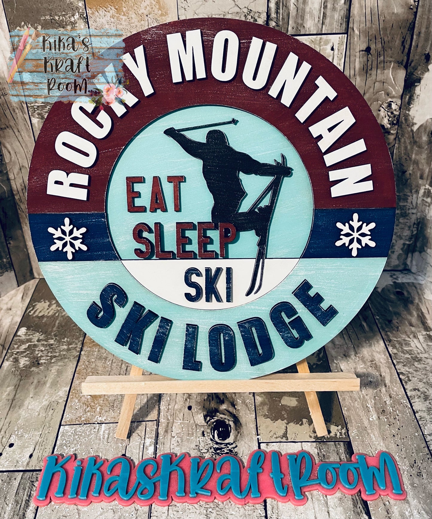 Ski Lodge Round Sign DIGITAL SVG File