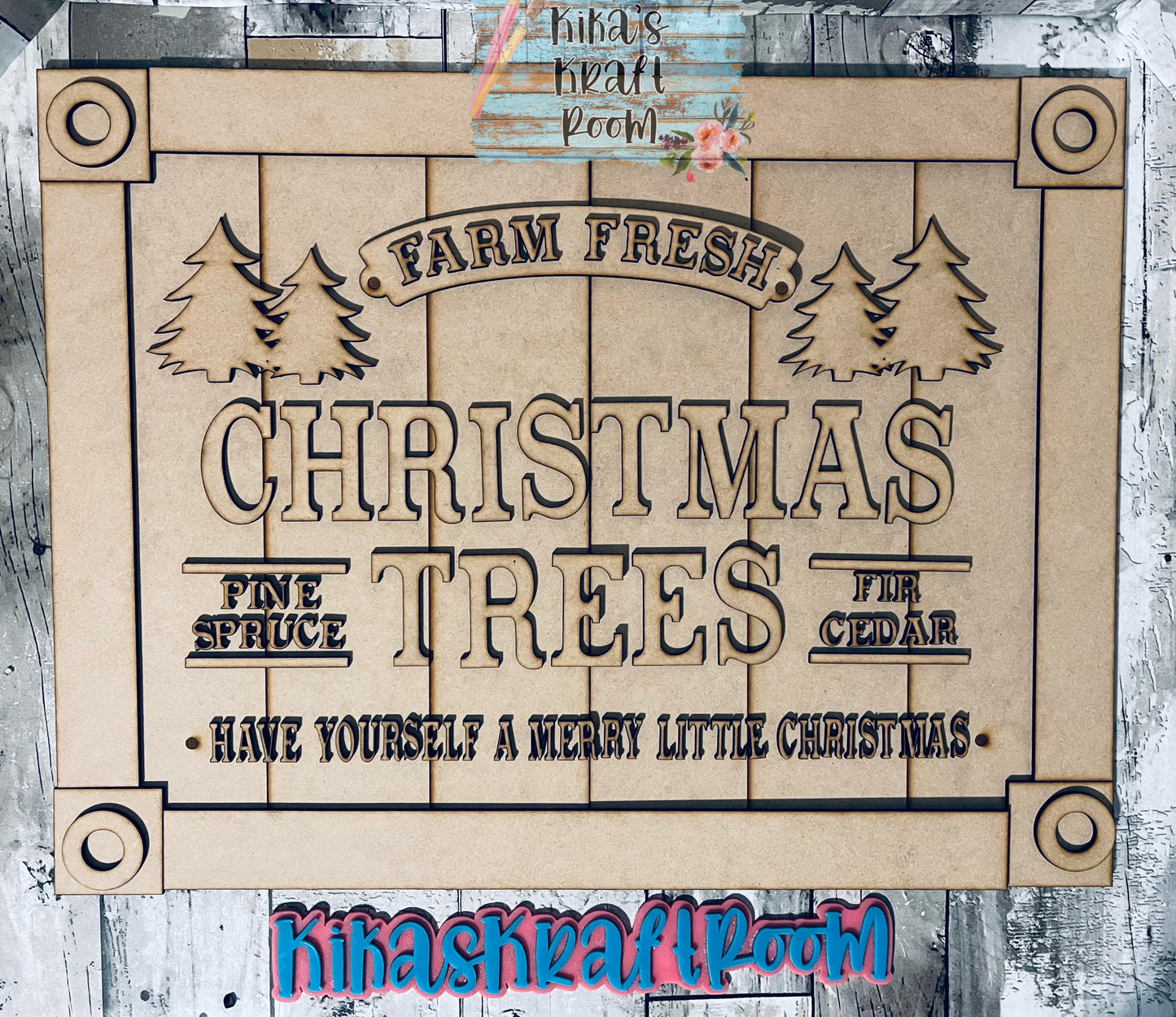 Large Christmas Trees Decor Sign DIGITAL SVG File