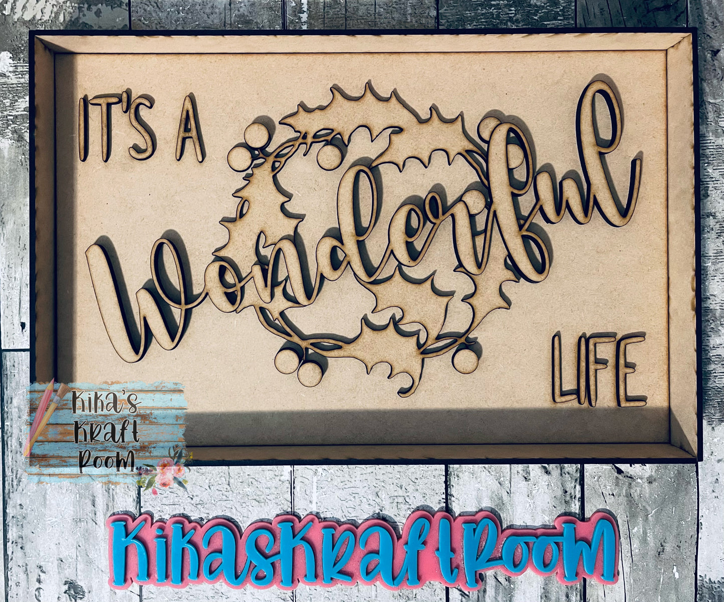 It's A Wonderful Life Wreath Sign with Frame Option DIGITAL SVG File