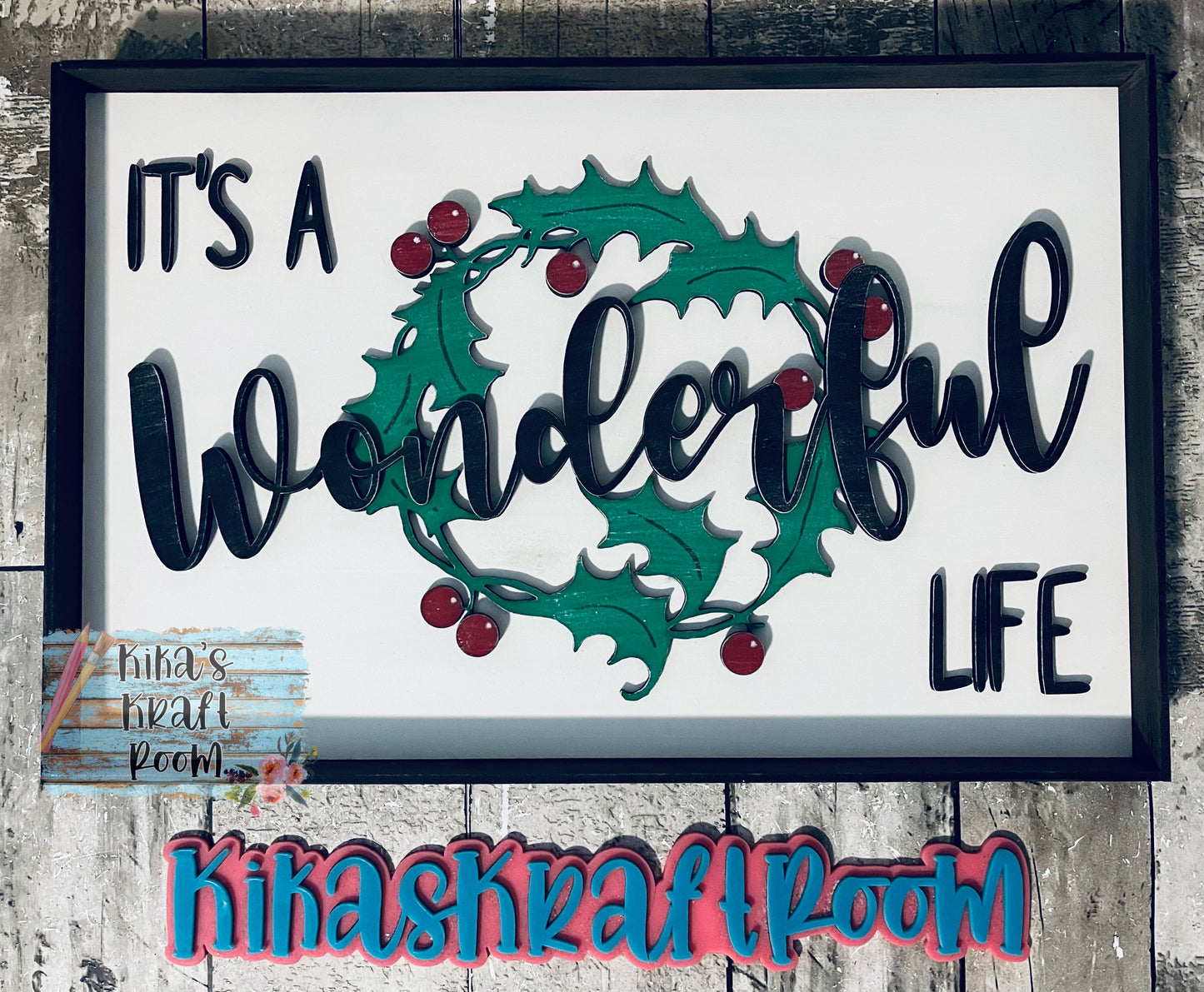 It's A Wonderful Life Wreath Sign with Frame Option DIGITAL SVG File