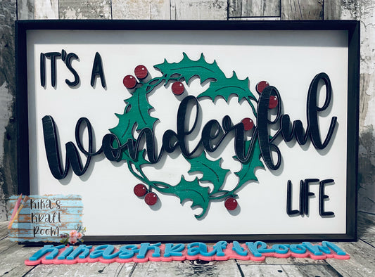 It's A Wonderful Life Wreath Sign with Frame Option DIGITAL SVG File