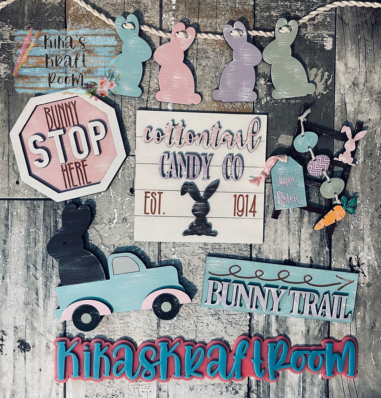 Bunny Trail Tiered Tray Set Digital SVG File