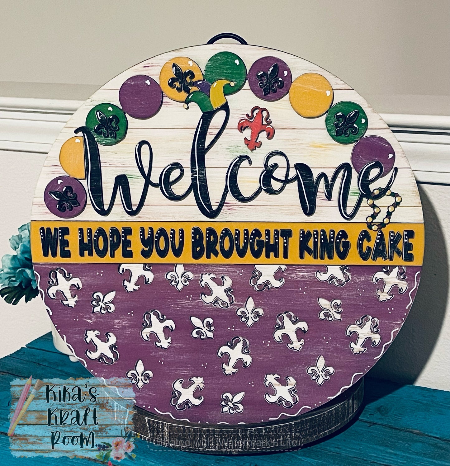 18" We Hope You Brought King Cake Welcome Door Hanger DIGITAL SVG File