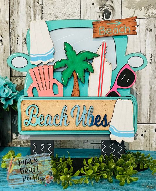 Beach Vibes Insert for Large Interchangeable Truck DIGITAL SVG File