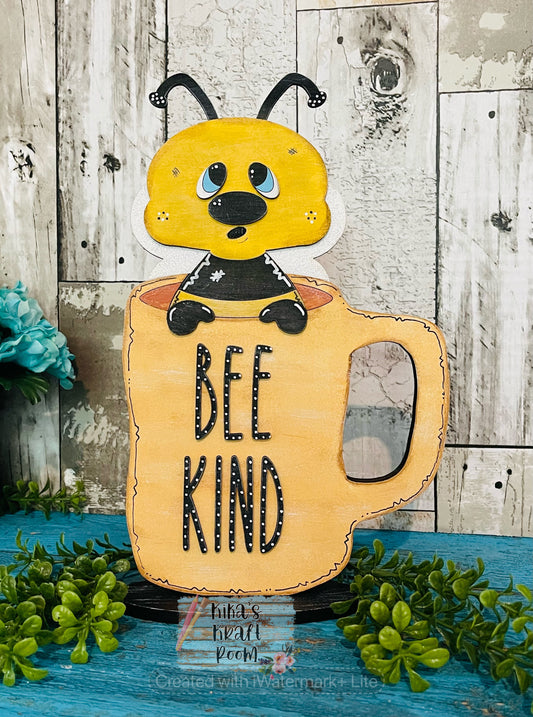 Bee Kind Bee in Mug Shelf Sitter DIGITAL SVG File