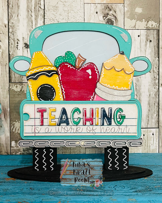 Teaching Is A Work Of Heart Truck Insert DIGITAL SVG File