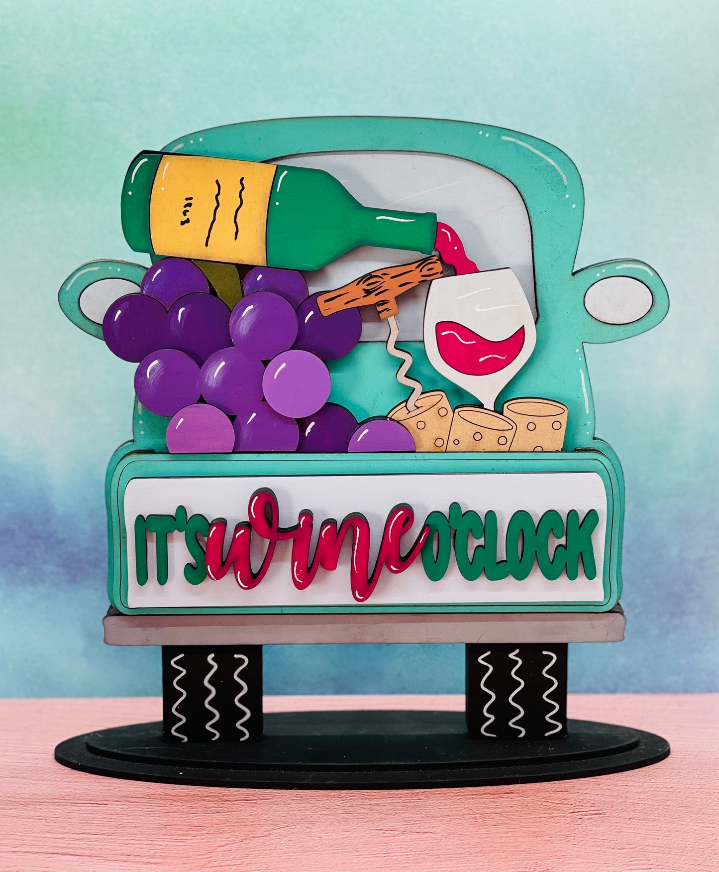 It's WINE O'Clock Truck Insert DIGITAL LASER SVG File