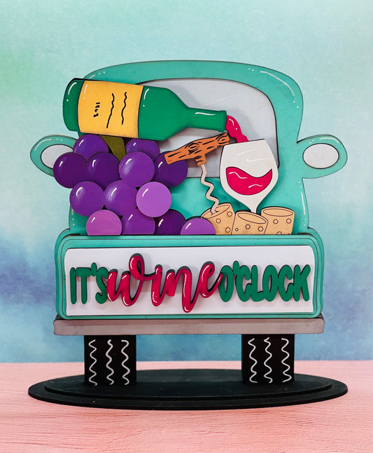 It's WINE O'Clock Truck Insert DIGITAL LASER SVG File