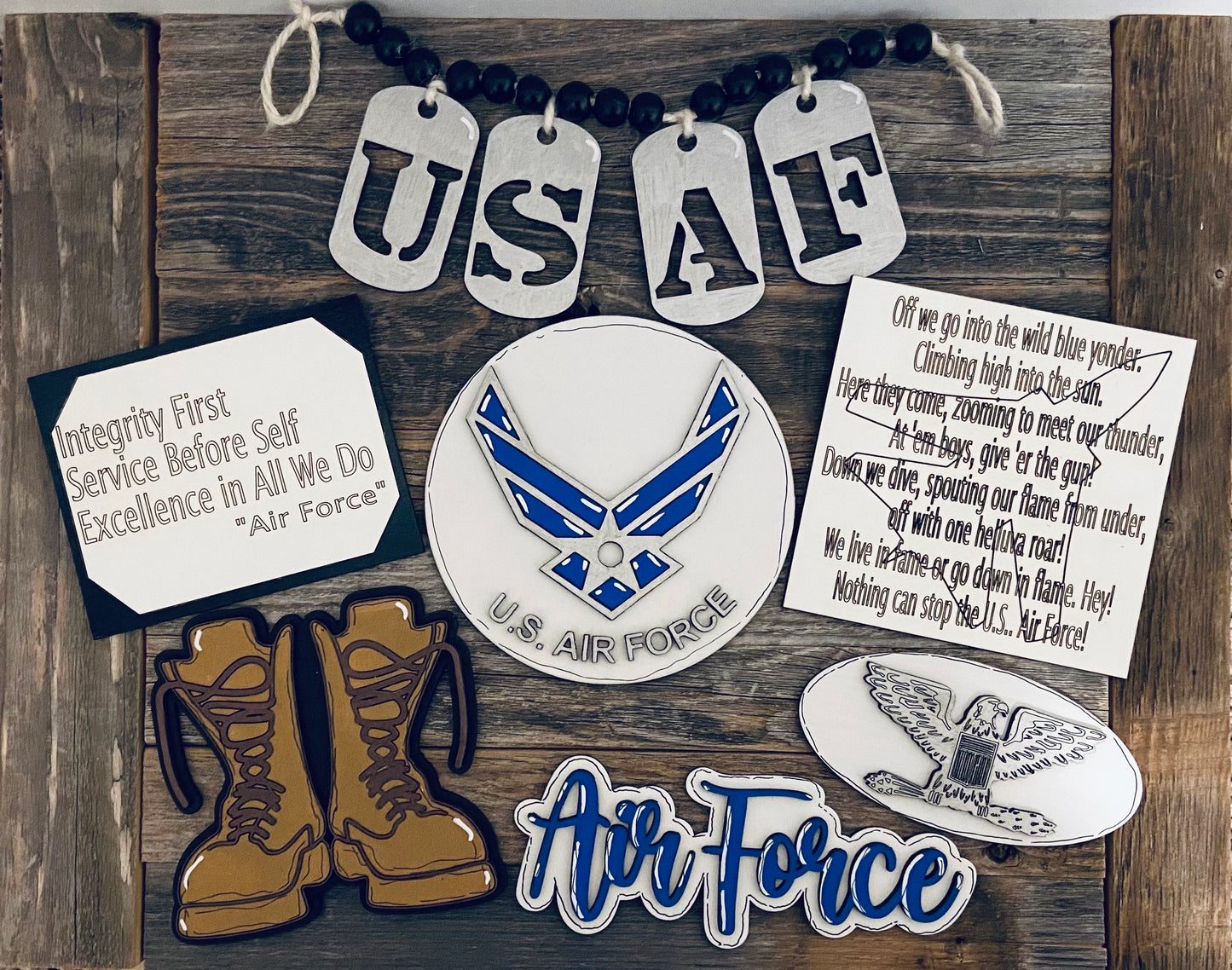 USAF Tiered Tray Set with interchangeable rank DIGTAL SVG File