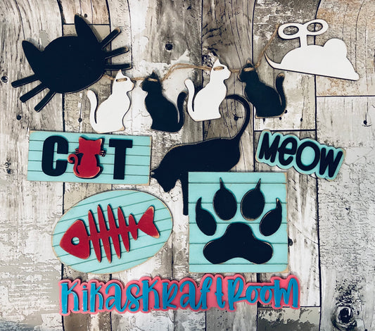 Cat Themed Tiered Tray DIGITAL SVG File