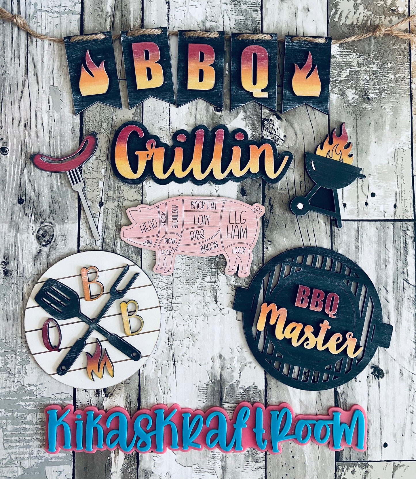 Grillin' Themed Tiered Tray DIGITAL SVG File