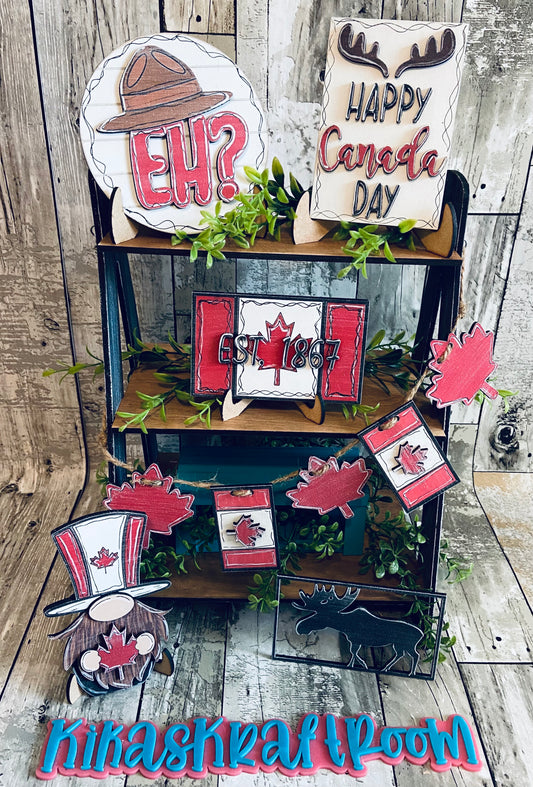 Canada Day Tiered Tray Set DIGITAL SVG File