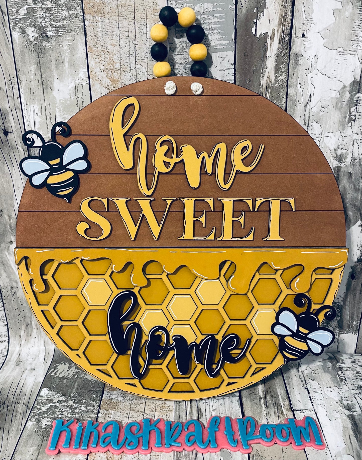 18" Honey Bee Home Door Sign DIGITAL SVG File