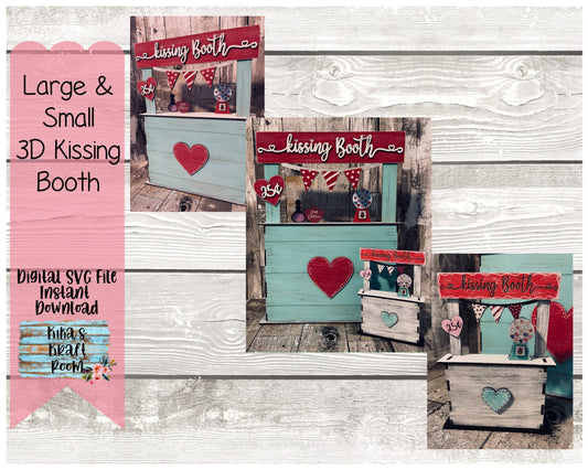 Large and Small 3D Kissing Booth DIGITAL SVG File