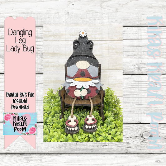 Dangling Leg Lady Bug ~ DIGITAL LASER SVG File ~ Glowforge