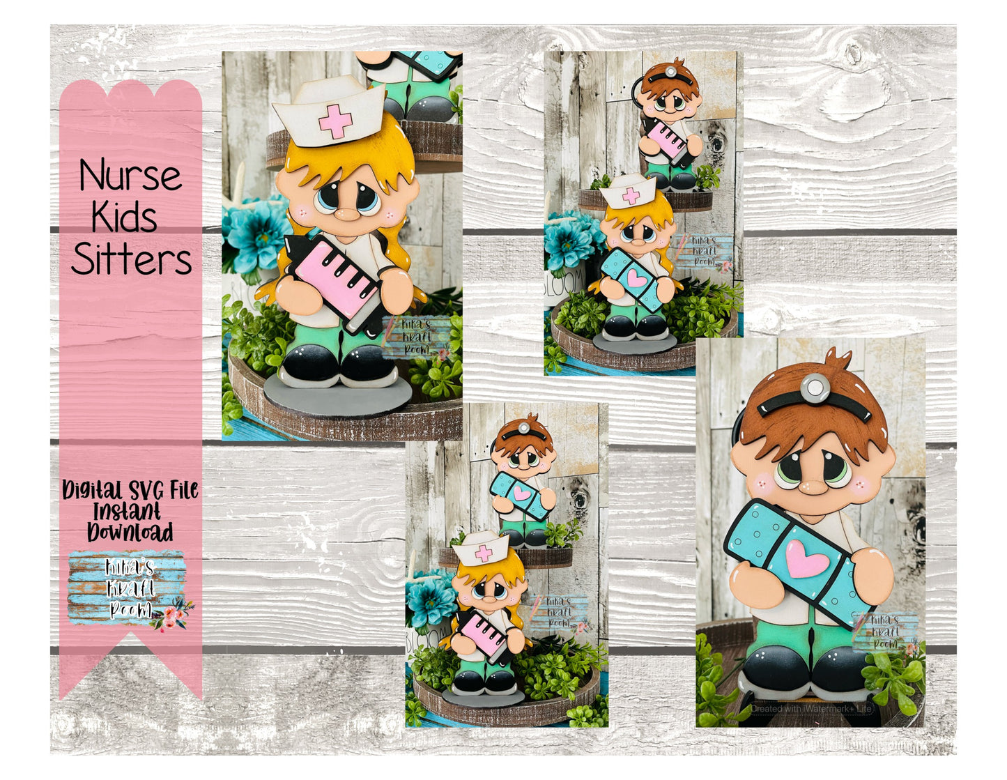 Boy/Girl Nurse Interchangeable Shelf Sitters DIGITAL SVG File