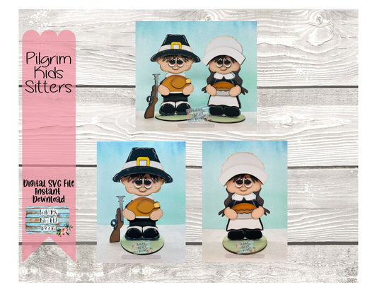 Pilgrim Kids Set of 2 Shelf Sitters DIGITAL SVG File