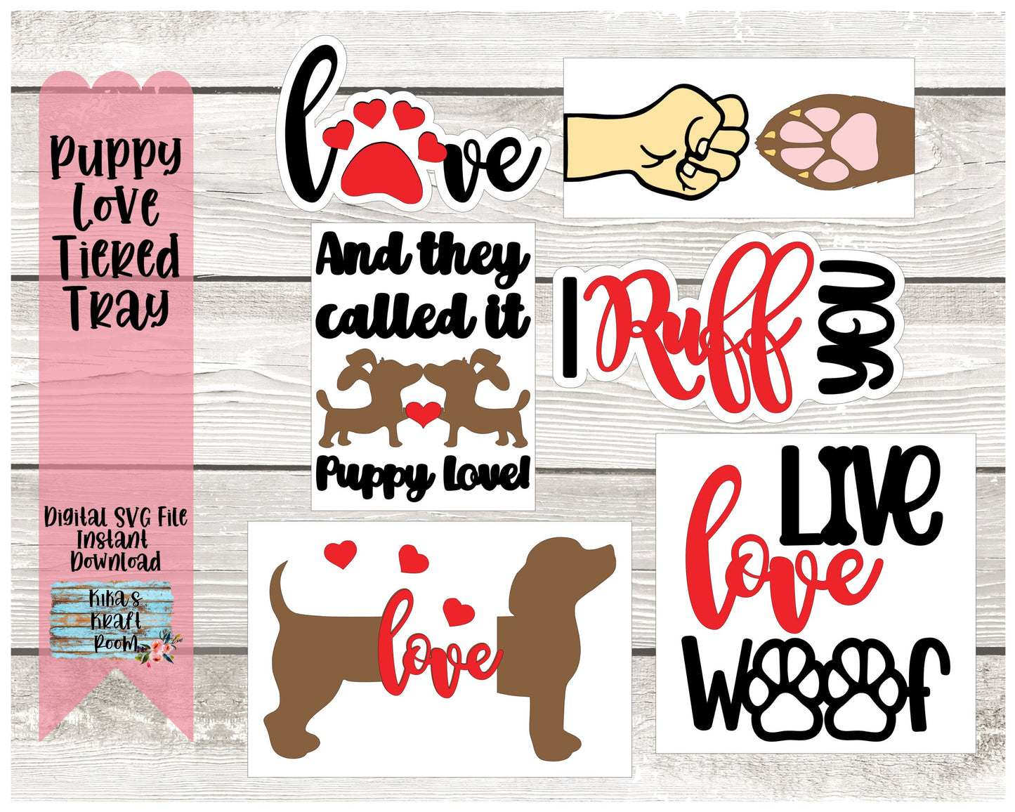Puppy Love Tiered Tray DIGITAL SVG File