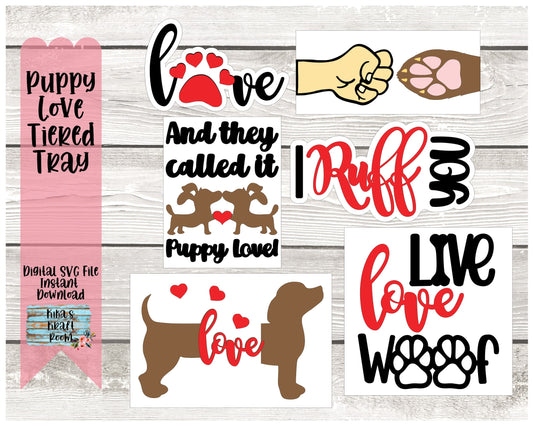 Puppy Love Tiered Tray DIGITAL SVG File