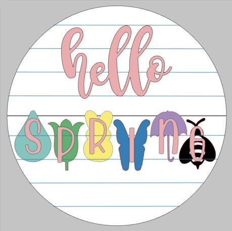 Hello Spring 18" Door Hanger DIGITAL SVG File