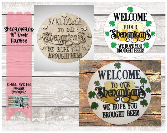 18" Shenanigans Door Hanger DIGITAL SVG File