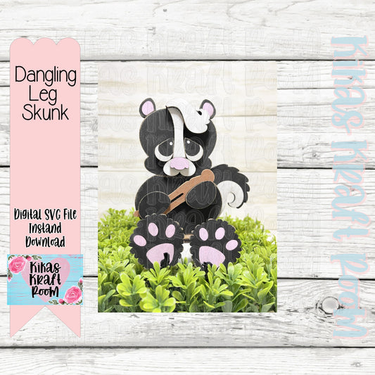 Dangling Leg Skunk Sitter ~ Digital LASER SVG File