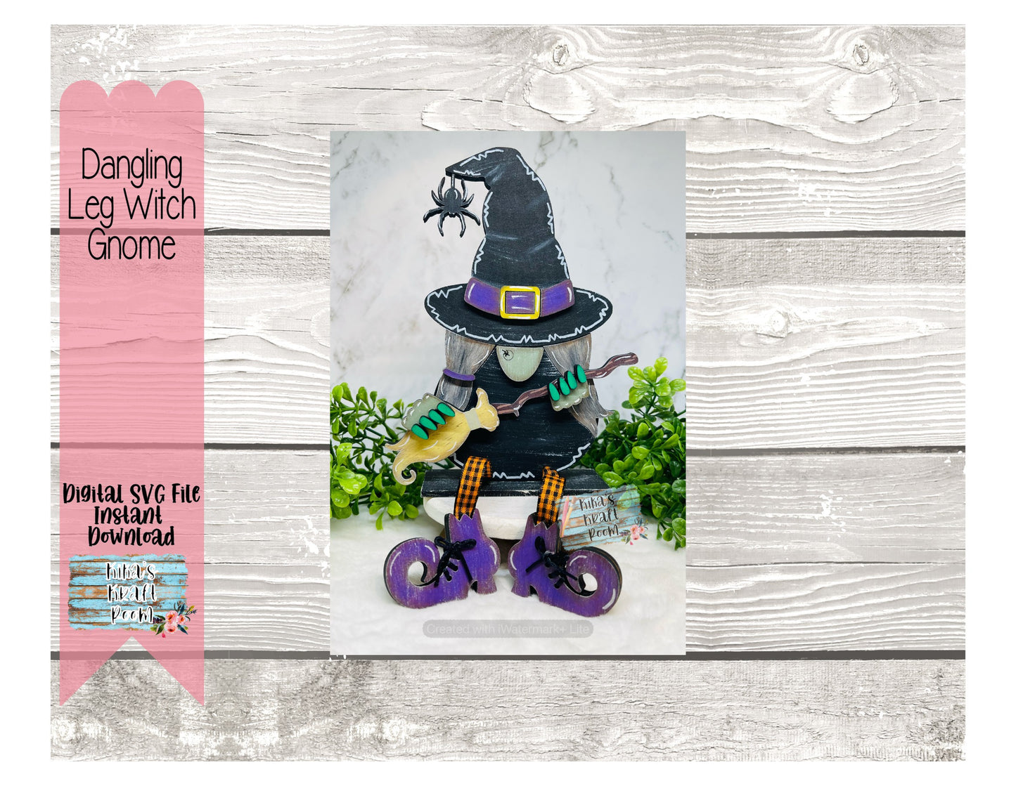 Dangling Leg Witch Gnome DIGITAL SVG File