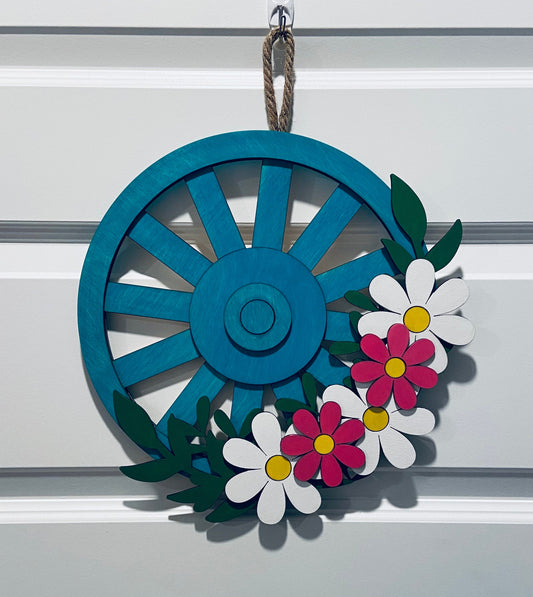 Wagon Wheel with floral accents DIGITAL SVG File