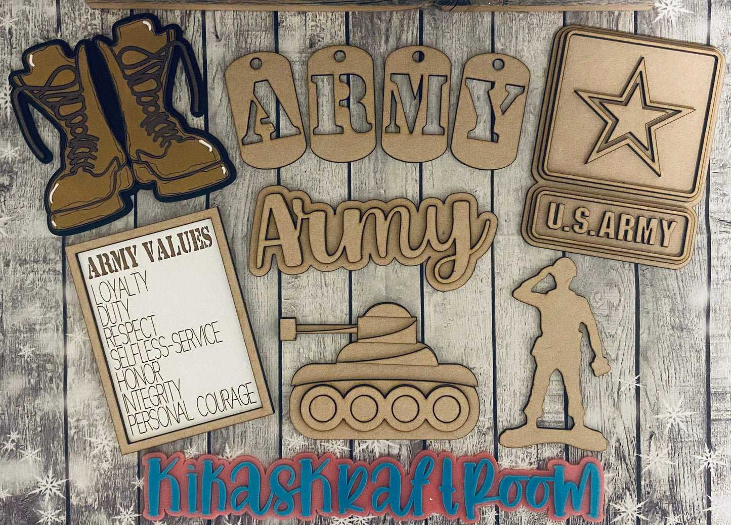 Army Tiered Tray Set DIGITAL SVG File