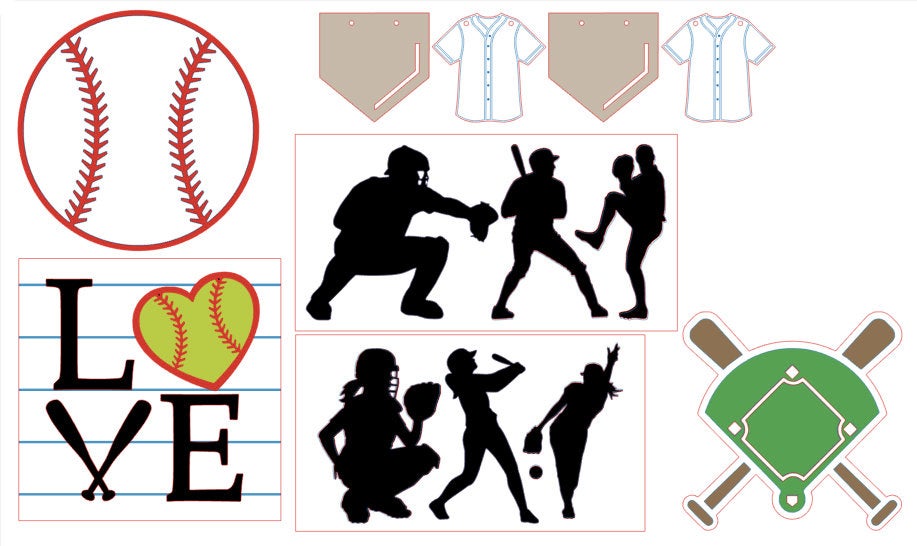 Baseball_Softball Tiered Tray Set DIGITAL SVG File