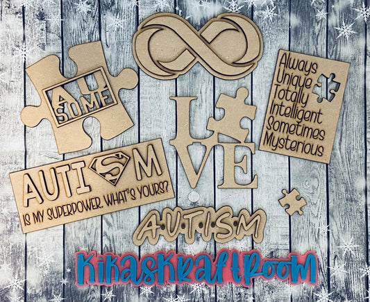 Autism Awareness Tiered Tray Set DIGITAL SVG File