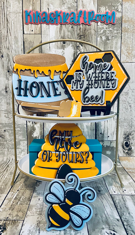 Honey Bee Tiered Tray Set DIGITAL SVG File