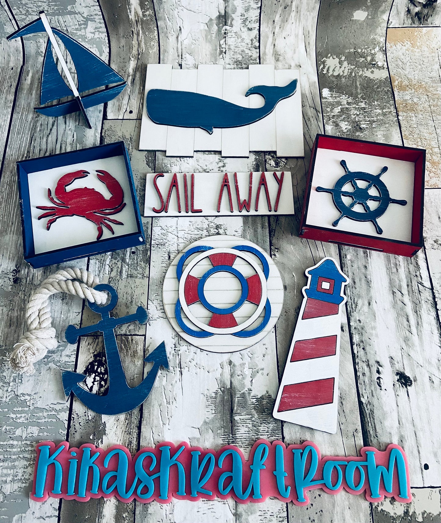 Nautical Themed Tiered Tray Set DIGITAL SVG File