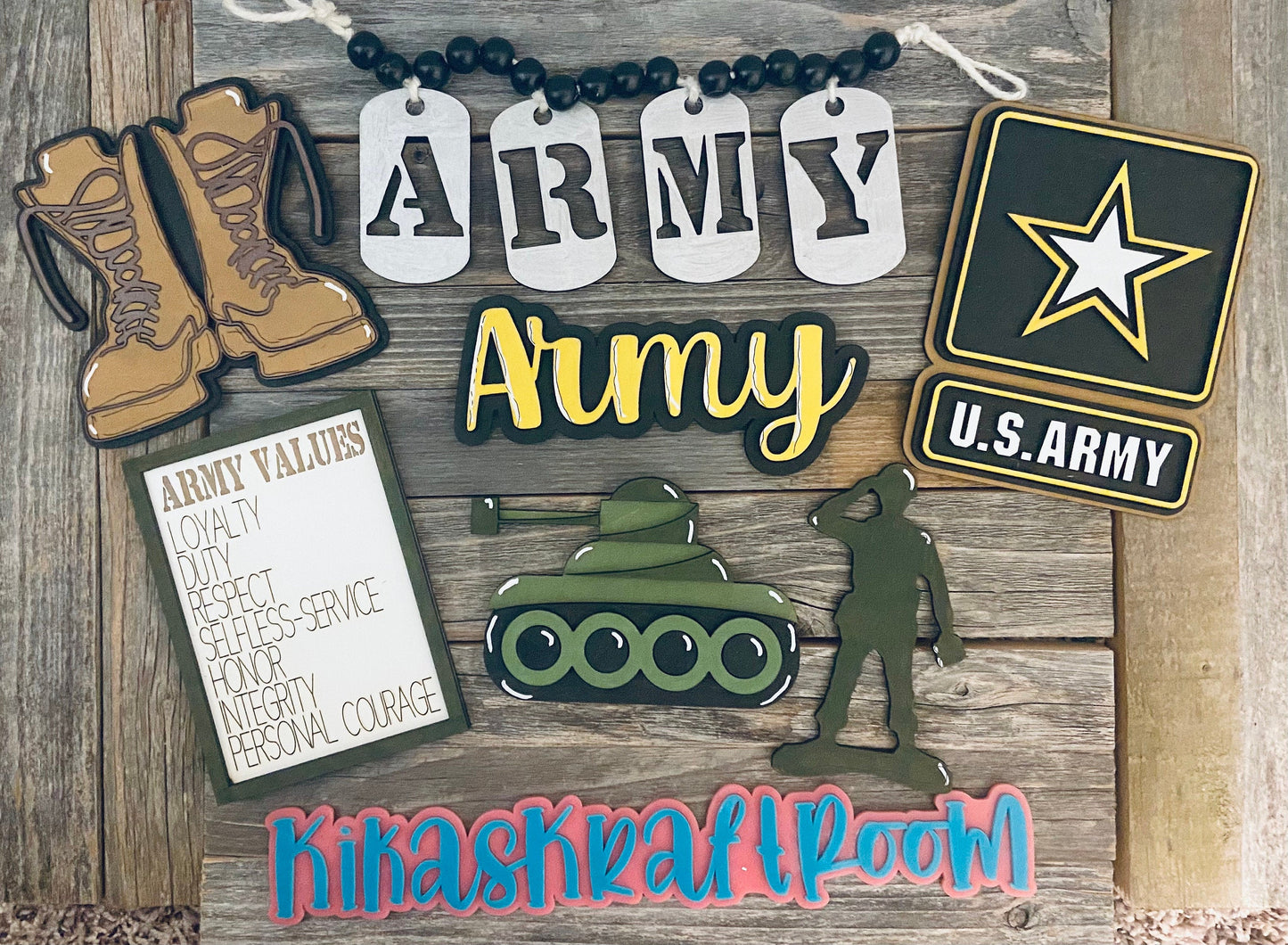 Army Tiered Tray Set DIGITAL SVG File