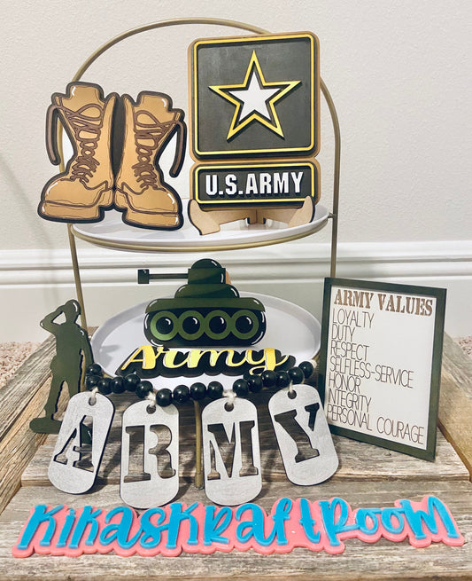 Army Tiered Tray Set DIGITAL SVG File